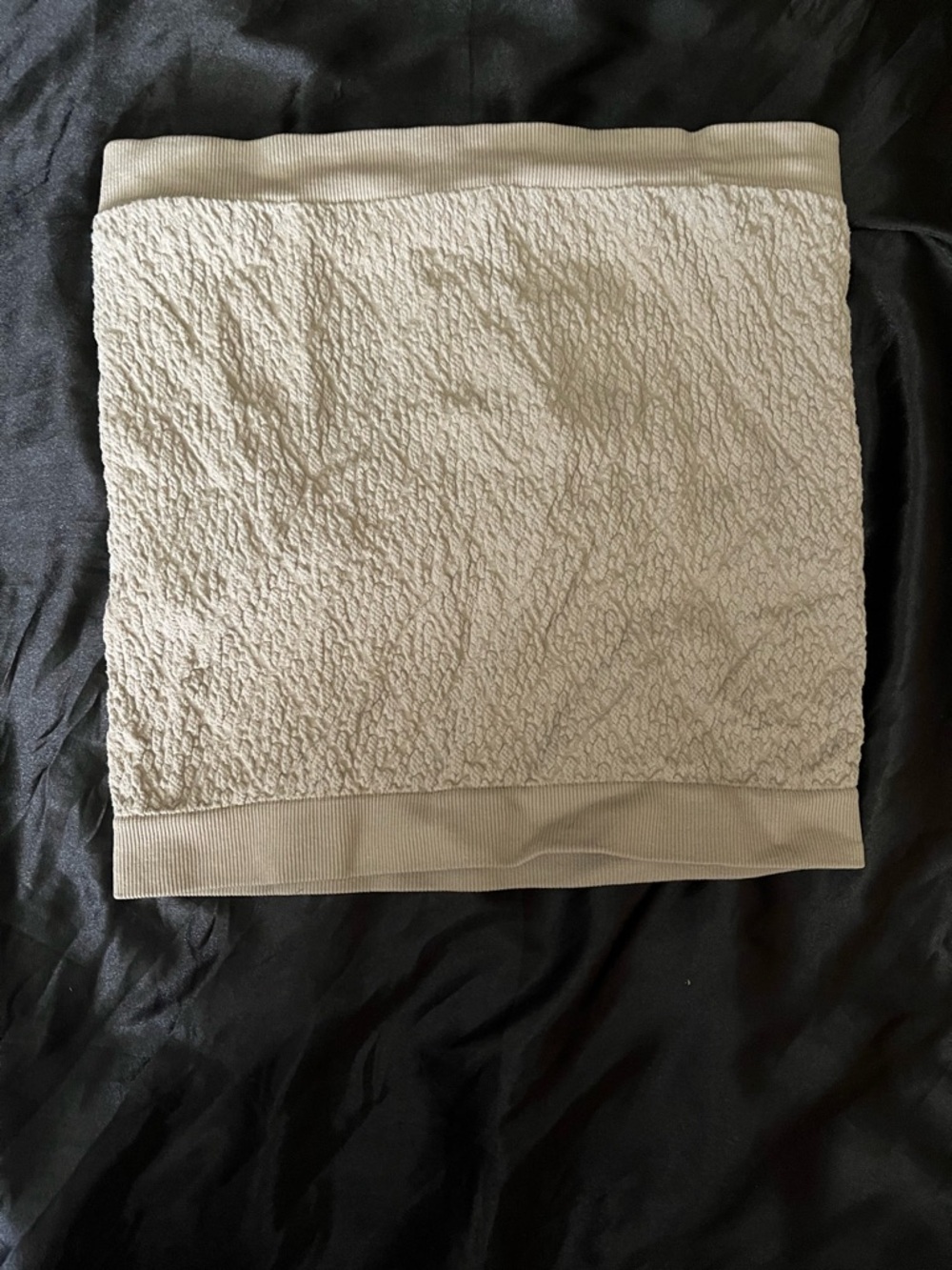 Buckle Cream Textured Tube Top